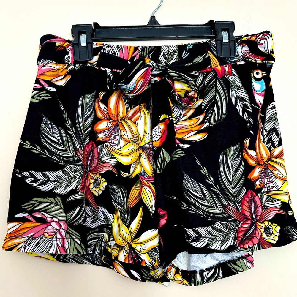Love Multicolor Floral High Waist Women's Shorts